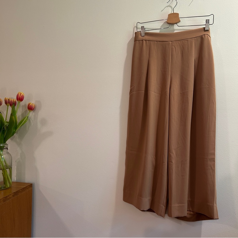 Madewell Chic Tan Cropped Wide-Leg Pants Size 8
